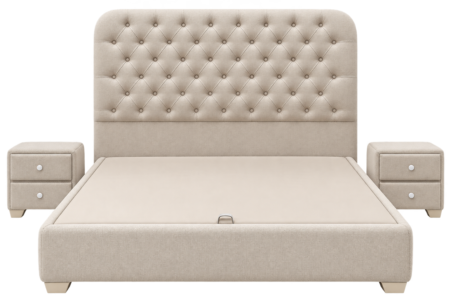 Ivory Diamond Tufted Bed Set