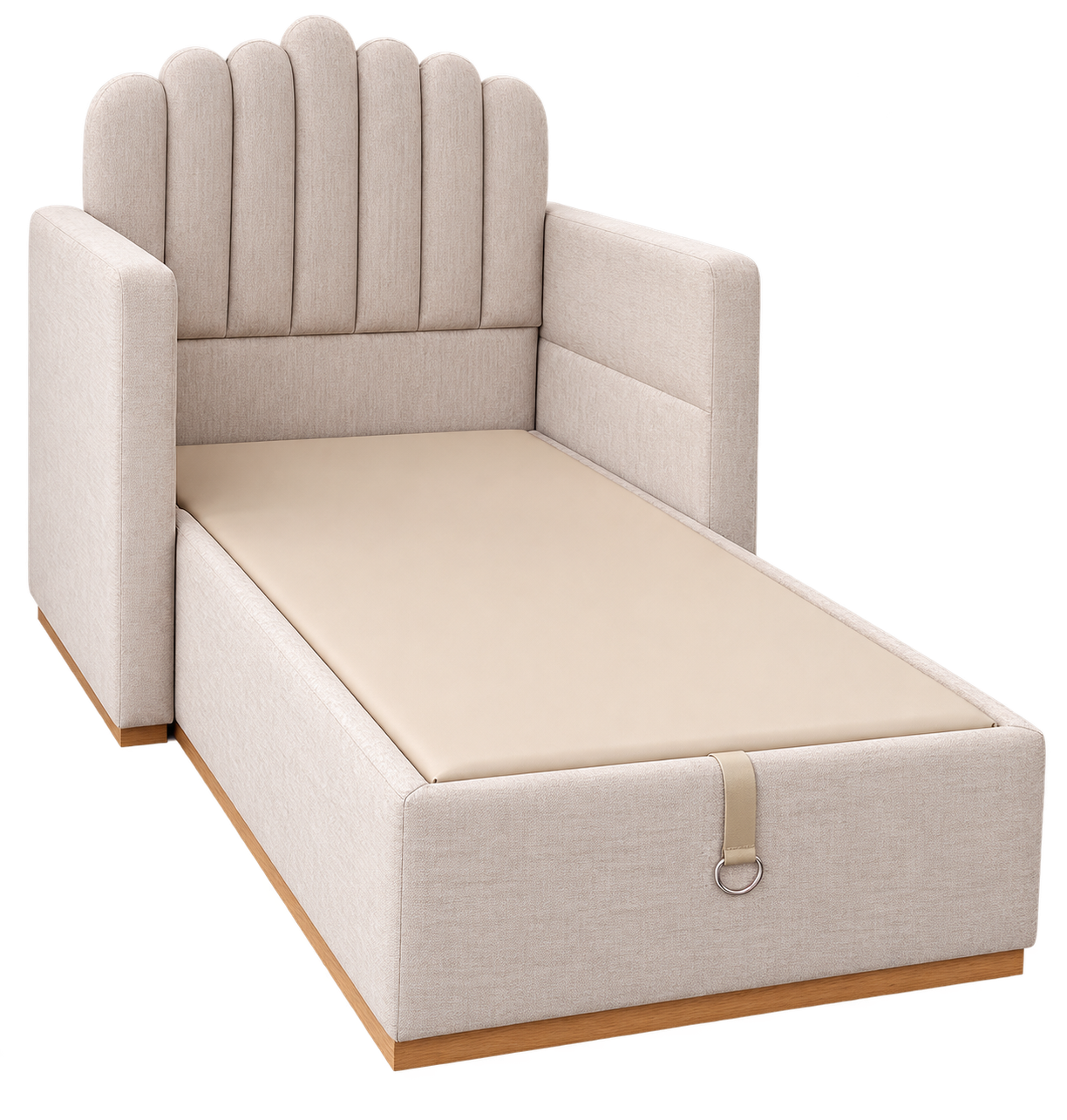 Cream Upholstered Single Bed
