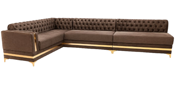 Brown Chesterfield Corner Sectional Sofa