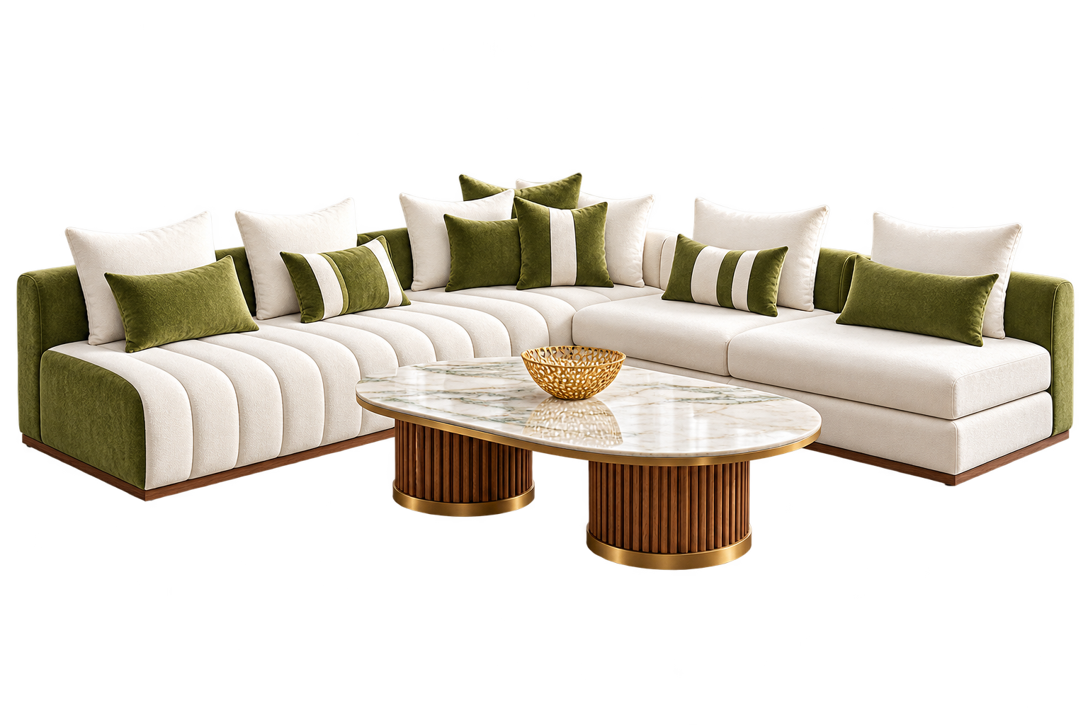 Verde Élégance Corner Sofa