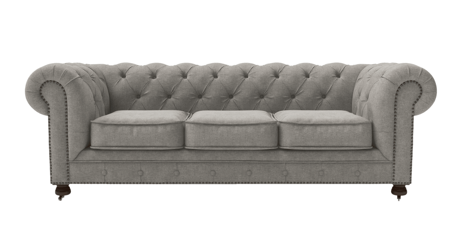 Light Grey Chesterfield 3-Seater Sofa
