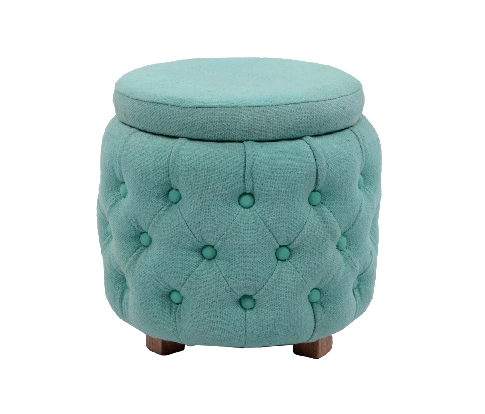 Aqua Diamond Tufted Ottoman