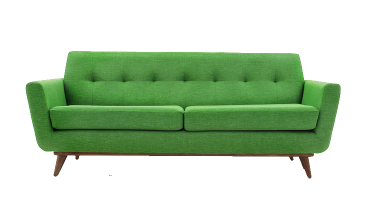 Green Mid-Century Upholstered Sofa