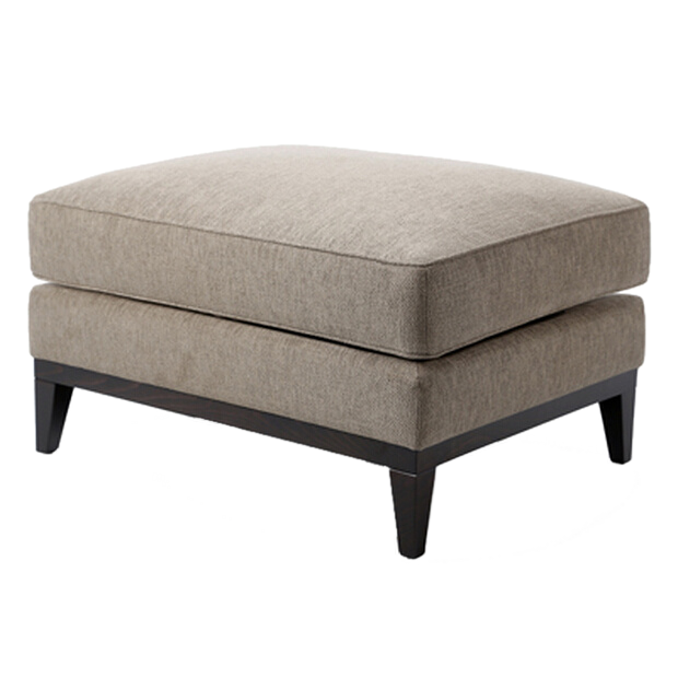 Beige Upholstered Square Ottoman