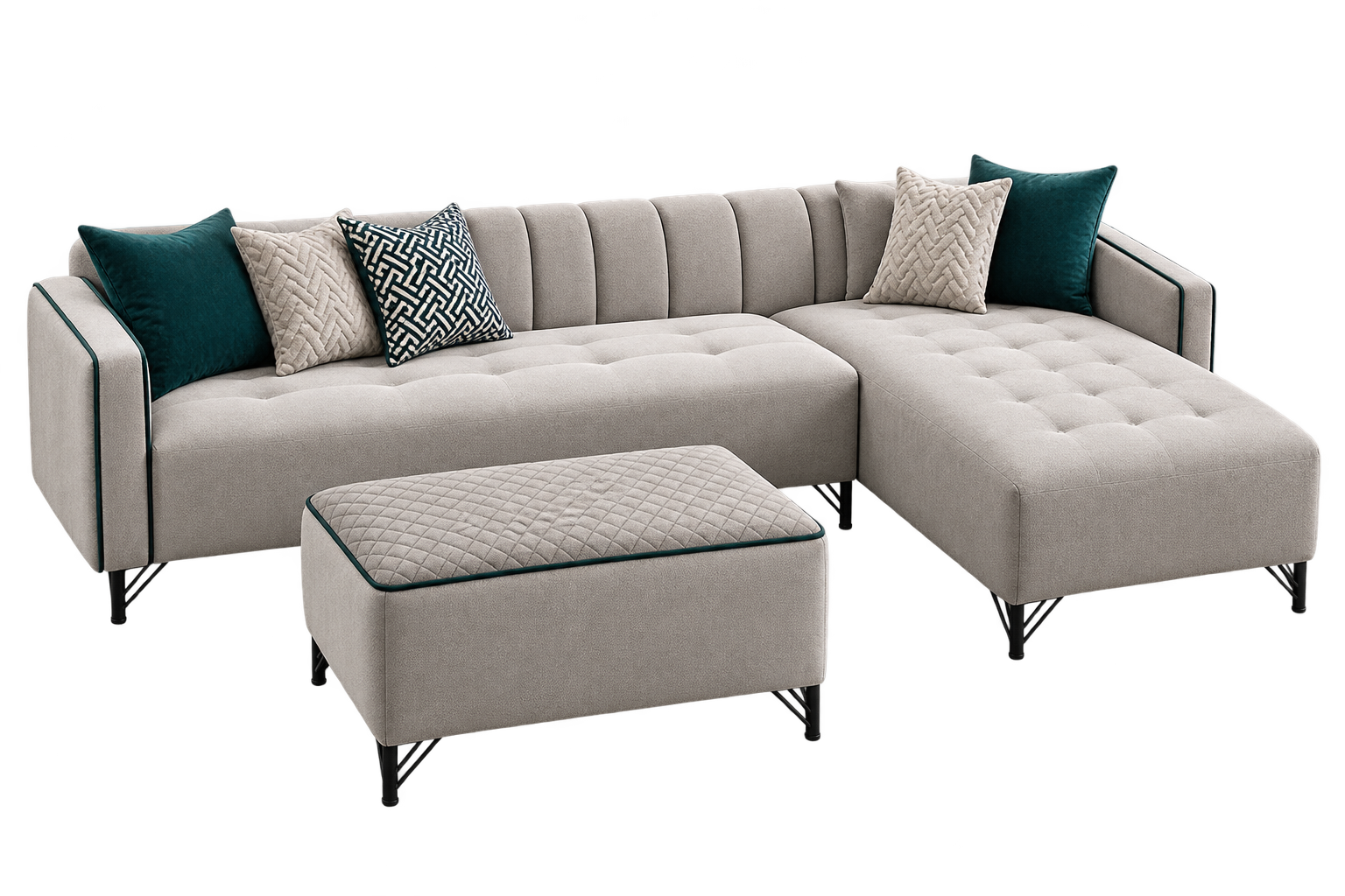 Teal Edge Comfort Sectional