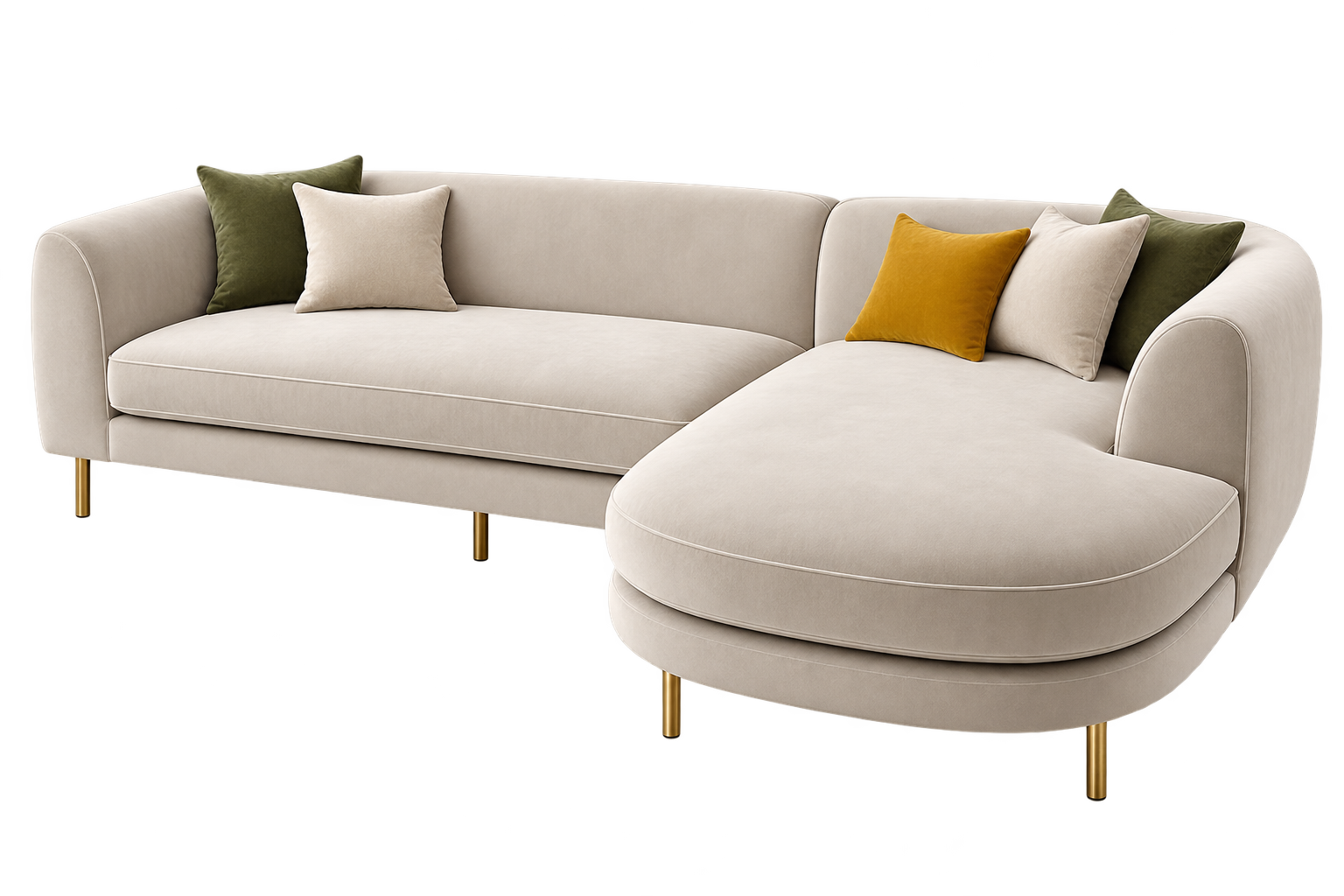 Ivory Curved Sofa Sectional