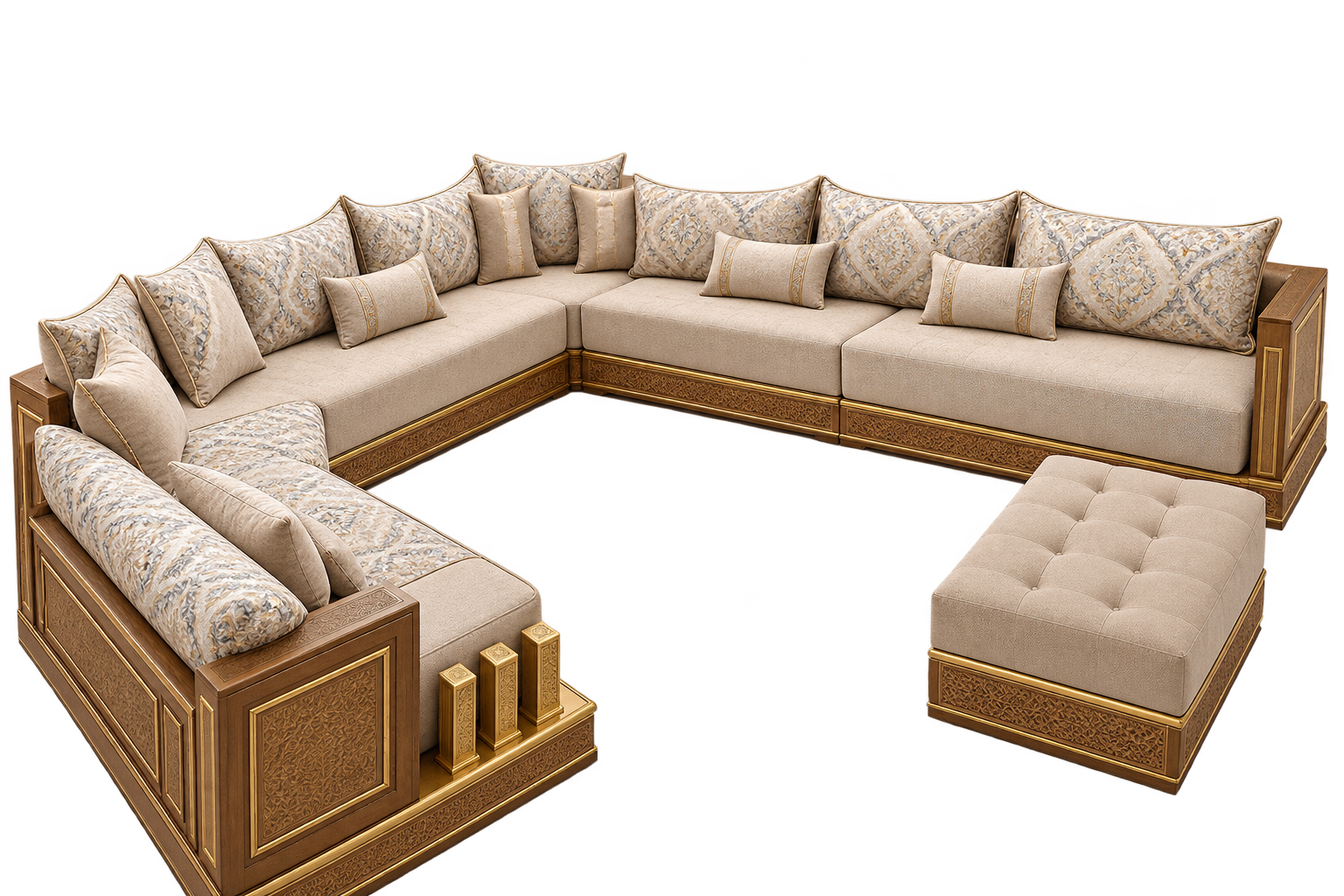 Ivory & Gold U-Shaped Luxury Salon