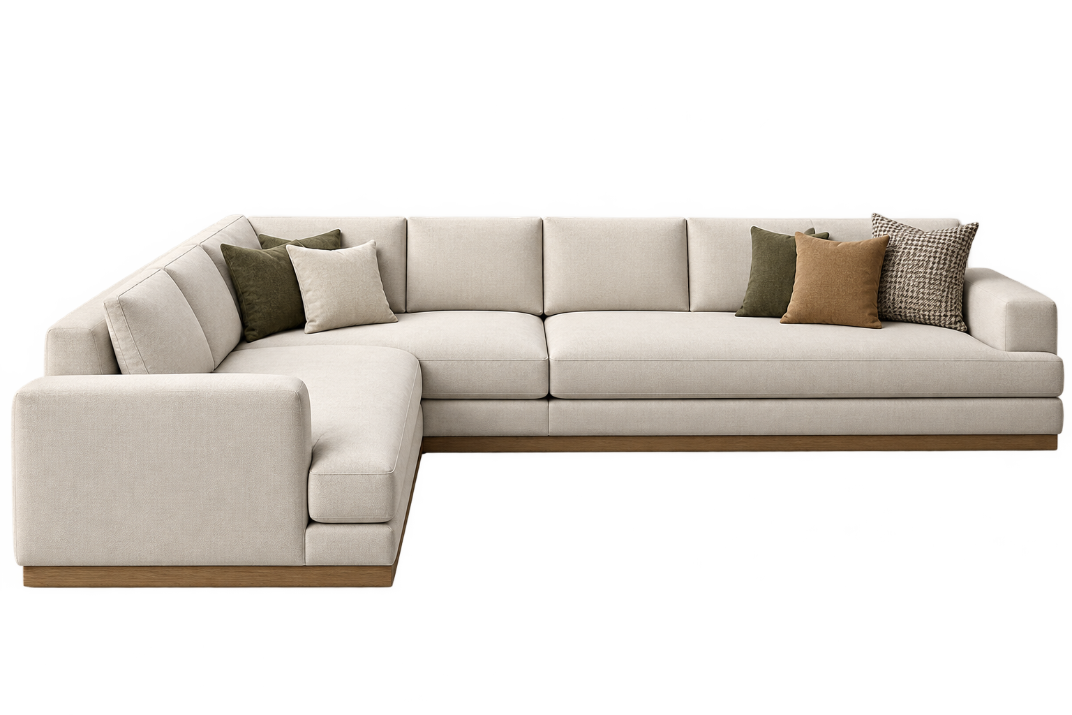 Cream Modern L-Shaped Sectional