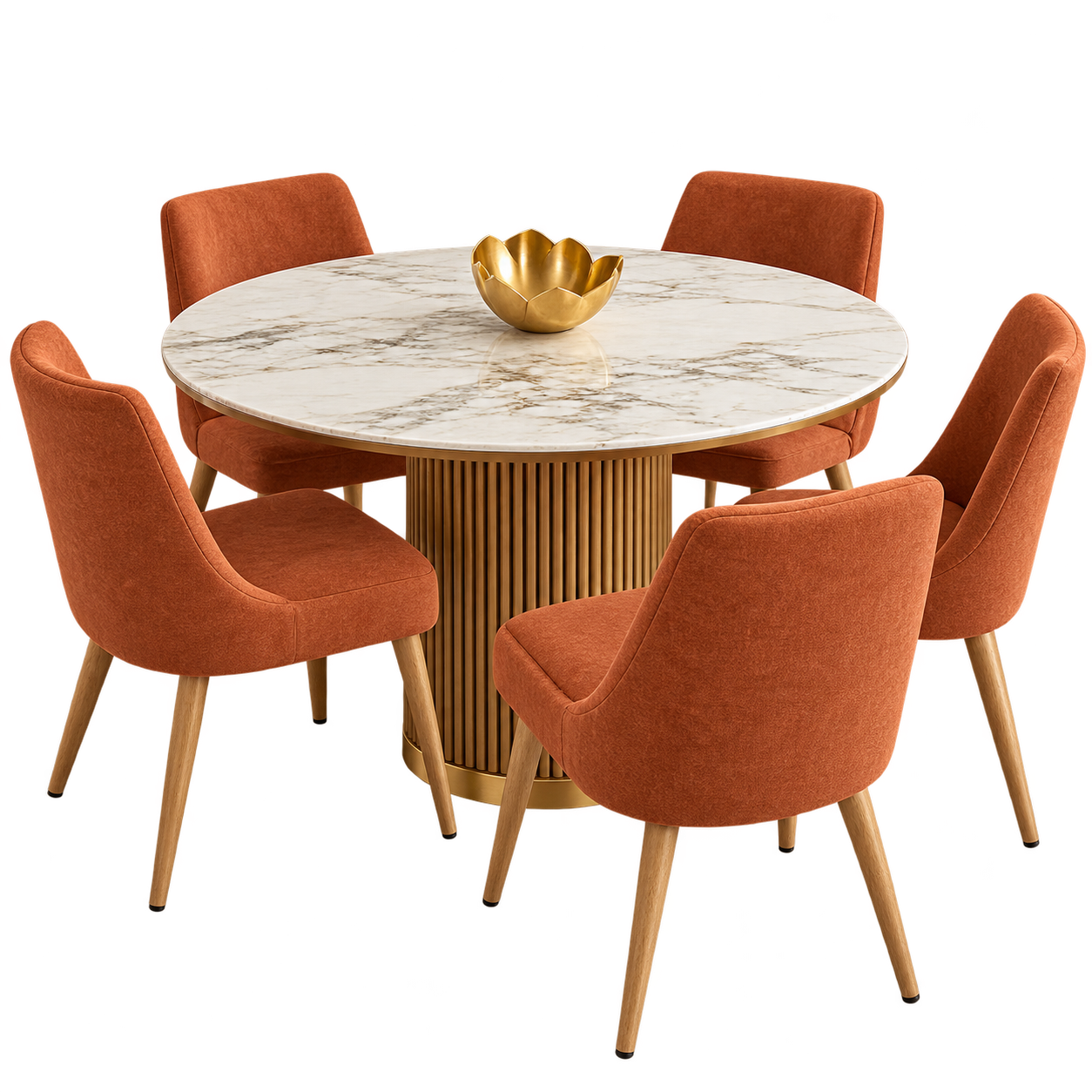LuxeMarble Dining Set
